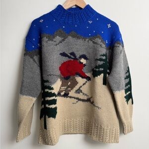 Lauren by Ralph Lauren Hand-Knit Alpine Skier Sweater – Vintage P/S – 100% Wool